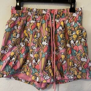 Looney Tunes Pink Lined Short Juniors Sz M